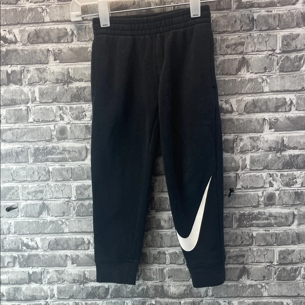 Nike Kids Black Sweatpants with White Logo